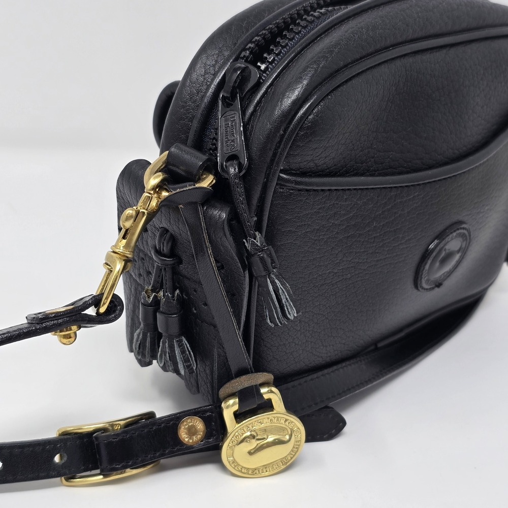 Vintage Dooney & Bourke Kilty Bag Black Crossbody AWL All Weather Leather 1980s - Picture 8 of 16